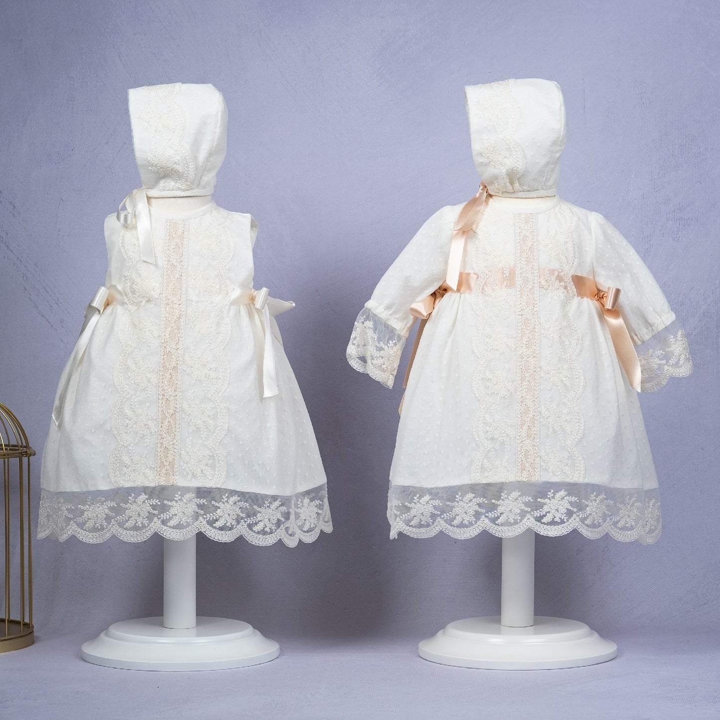 Short Sleeve Lace Baptism Dress