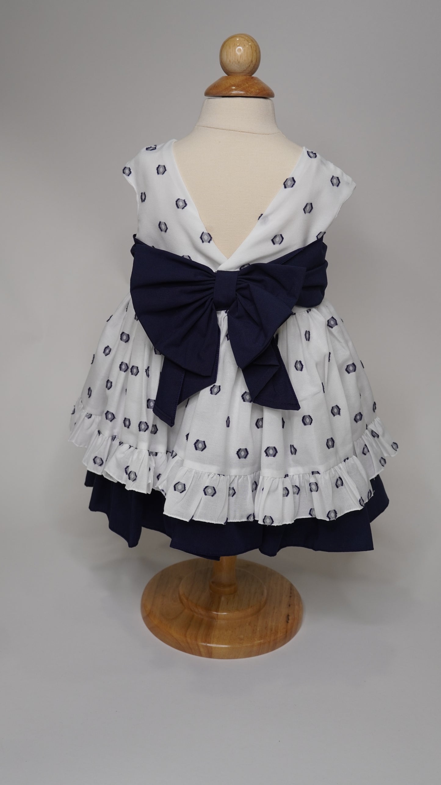 Navy Print with lace dress