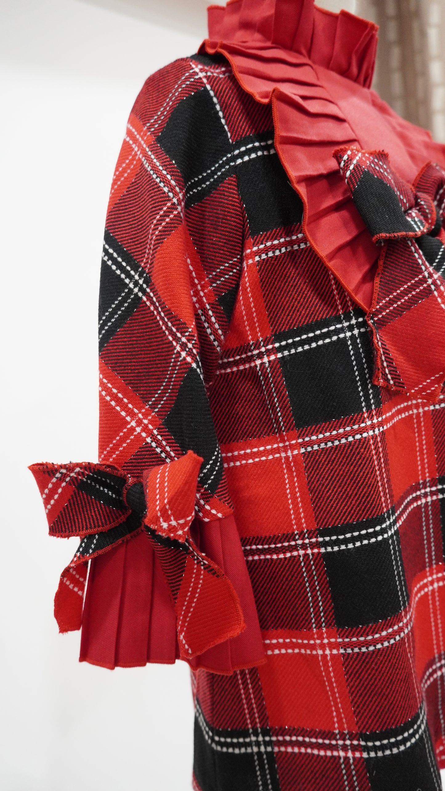 Black Christmas Plaid Ruffle Dress