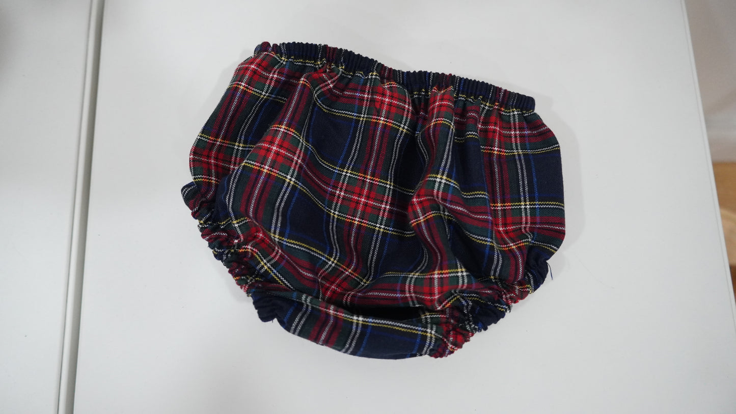 Navy Plaid Christas Girl Set