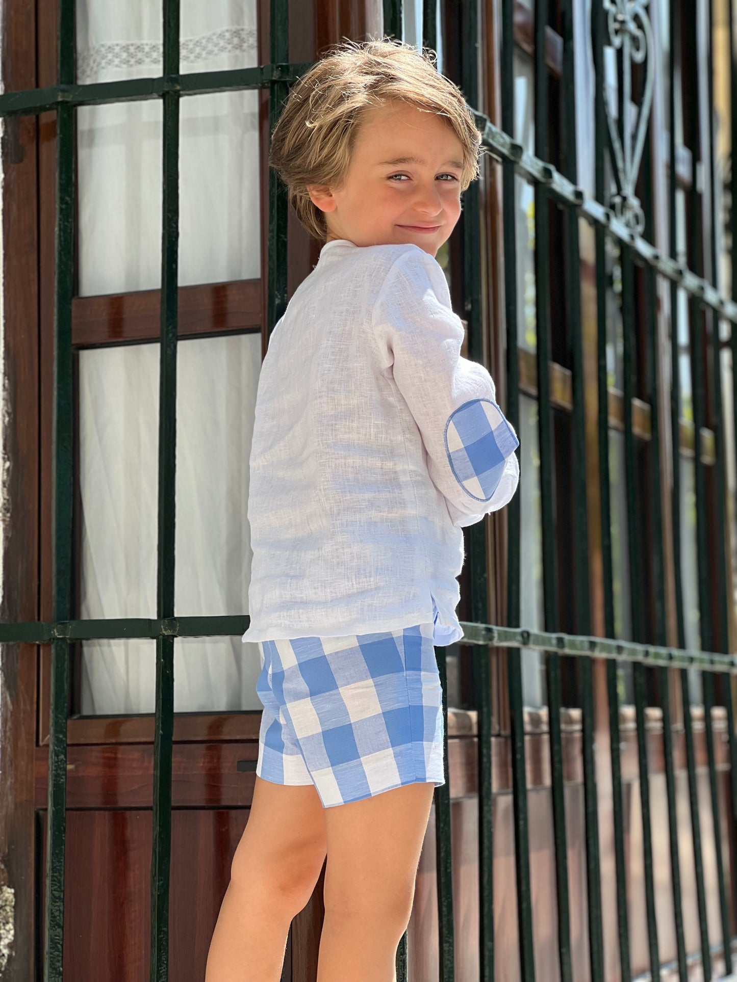 Linen Plaid Boy Set