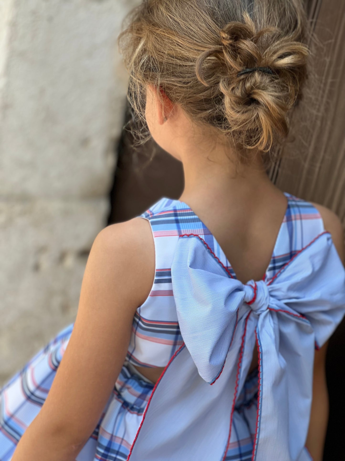 Camille Dress - Blue Plaid Print