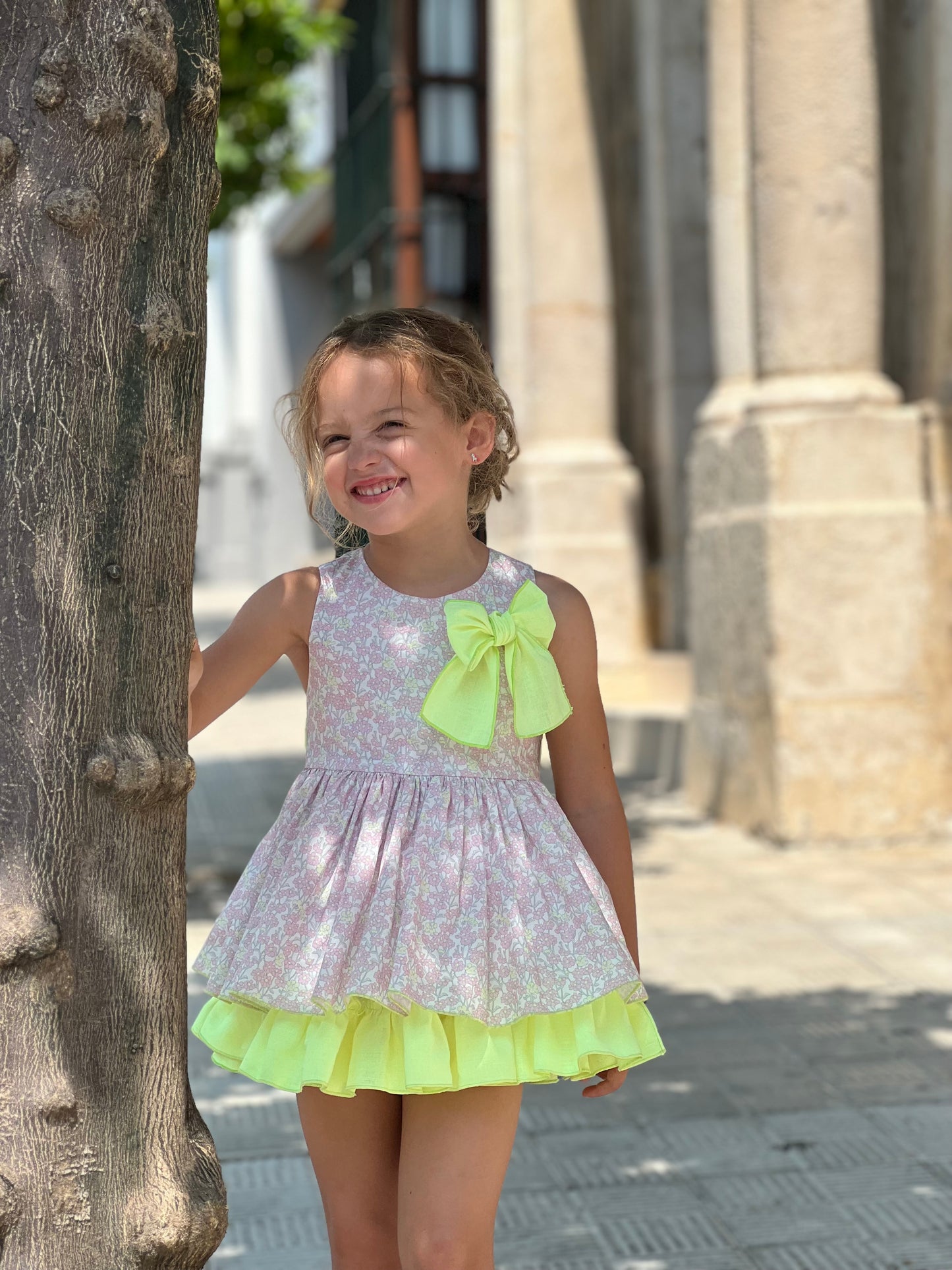 Zoe Dress - Floral and Brigth Yellow