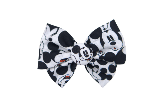 Disney Theme Bow - Mickey Black & White