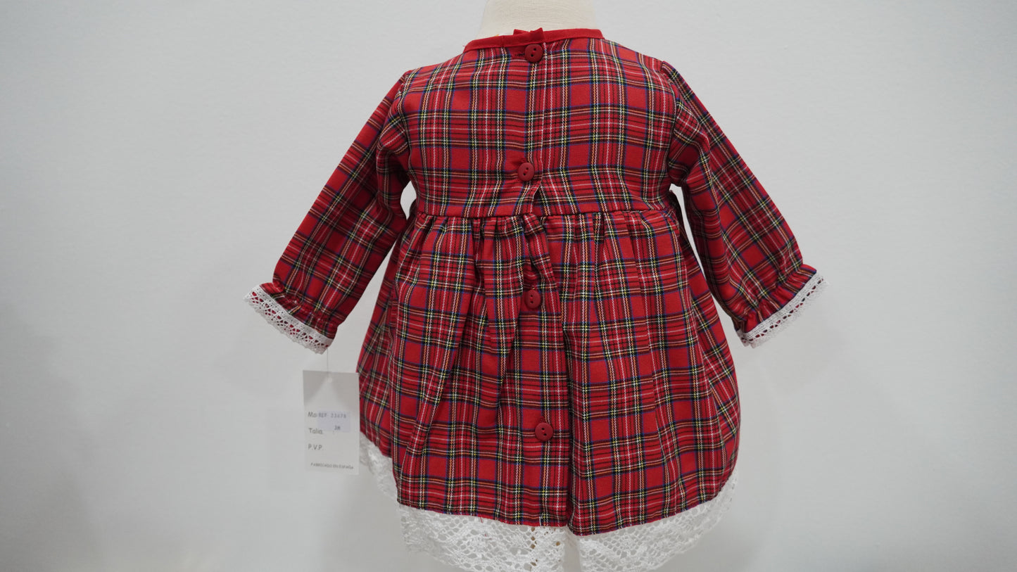 Christmas Plaid Lace Dress