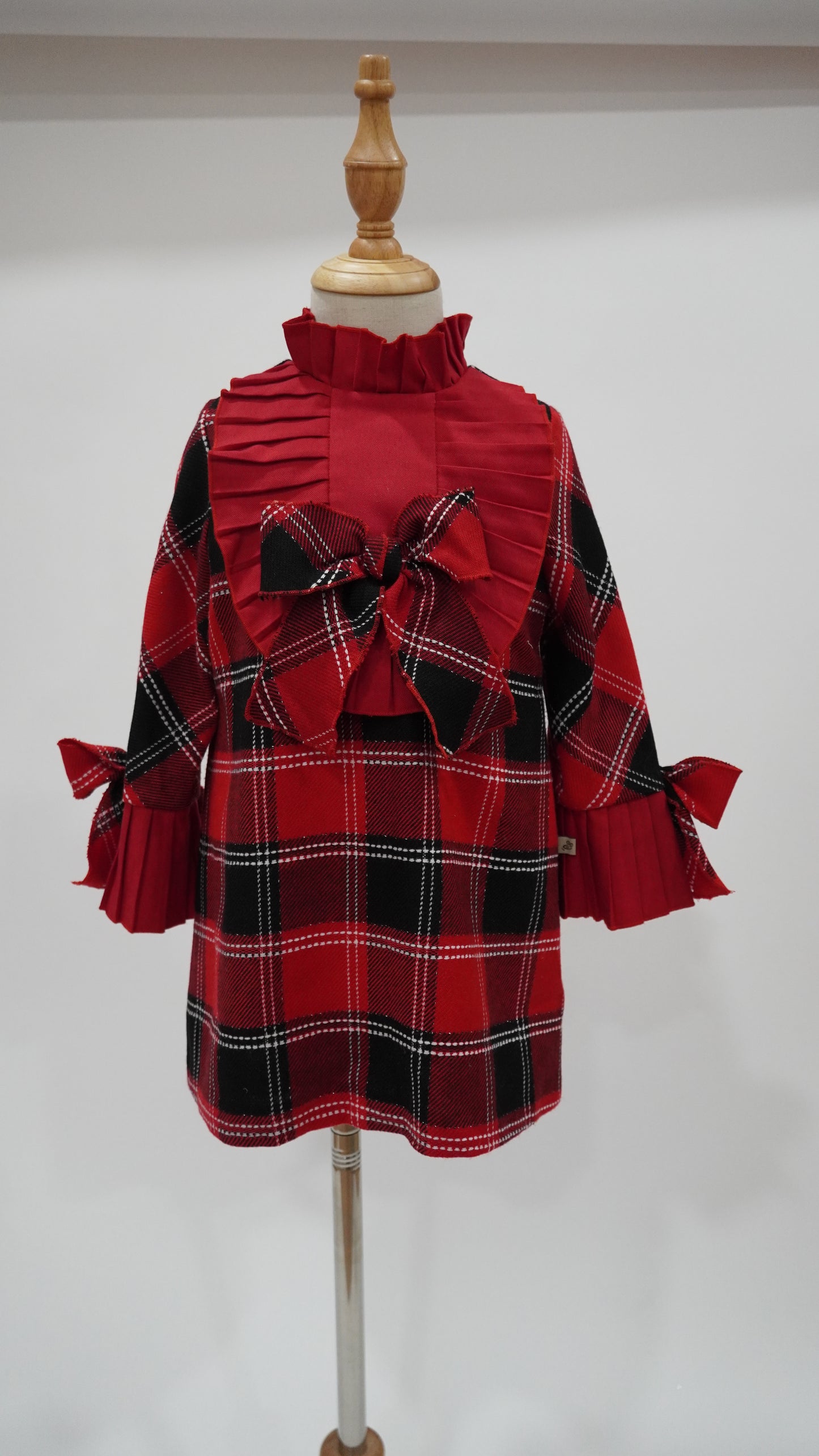 Black Christmas Plaid Ruffle Dress