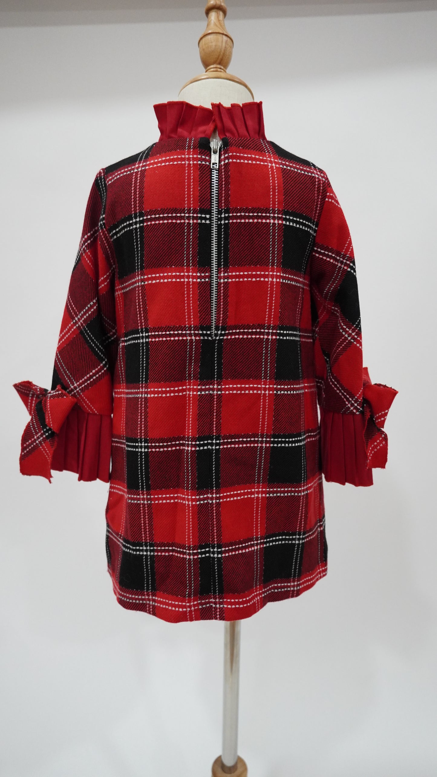 Black Christmas Plaid Ruffle Dress
