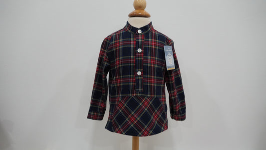 Navy Plaid Christas Boy Set