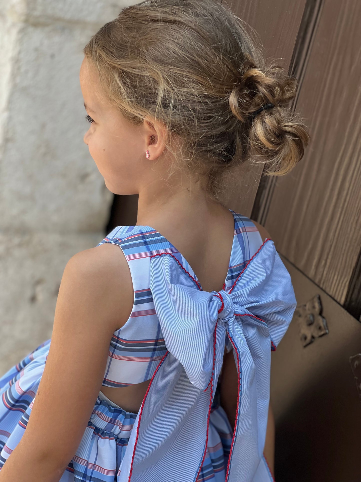 Camille Dress - Blue Plaid Print