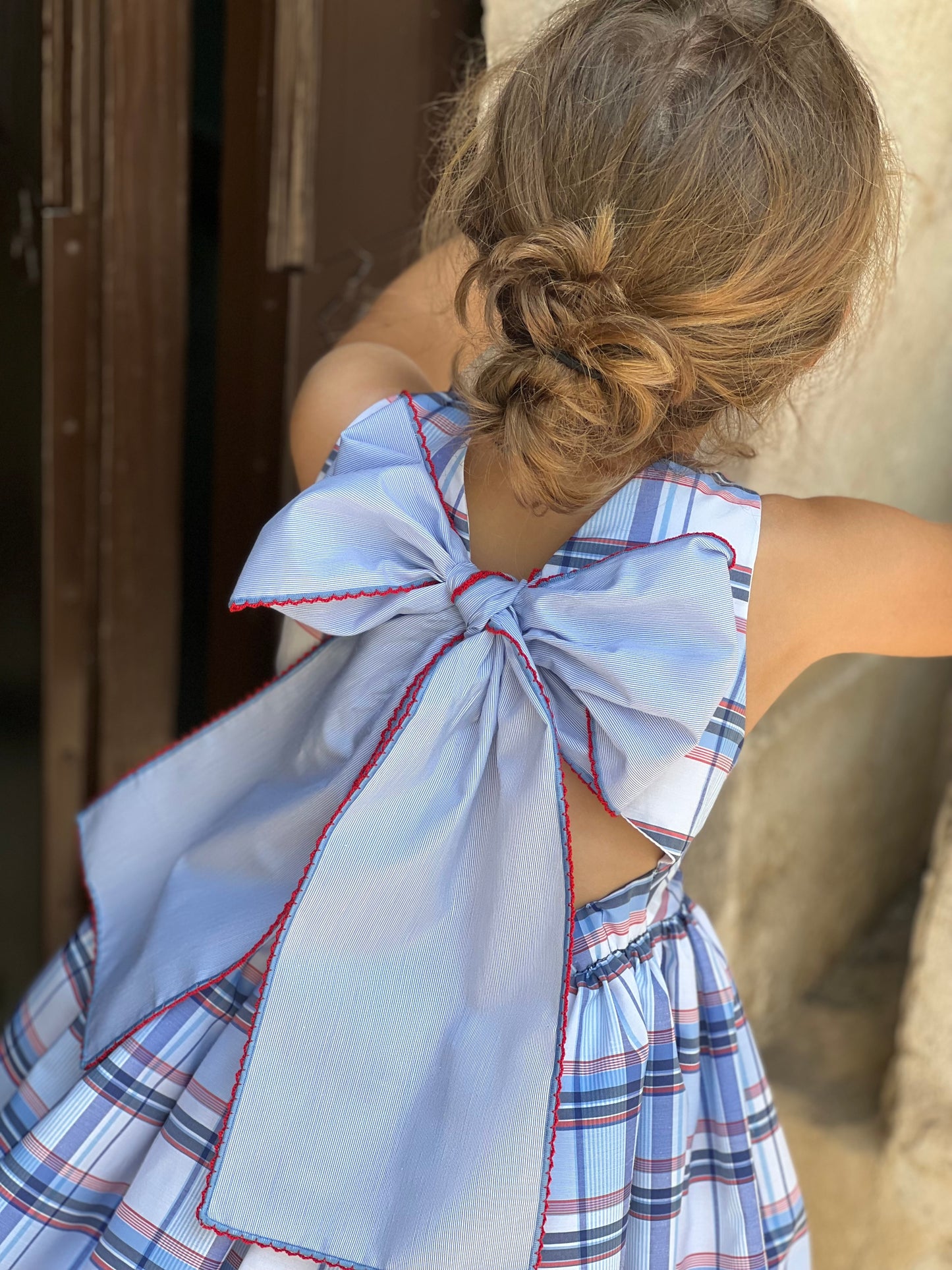 Camille Dress - Blue Plaid Print