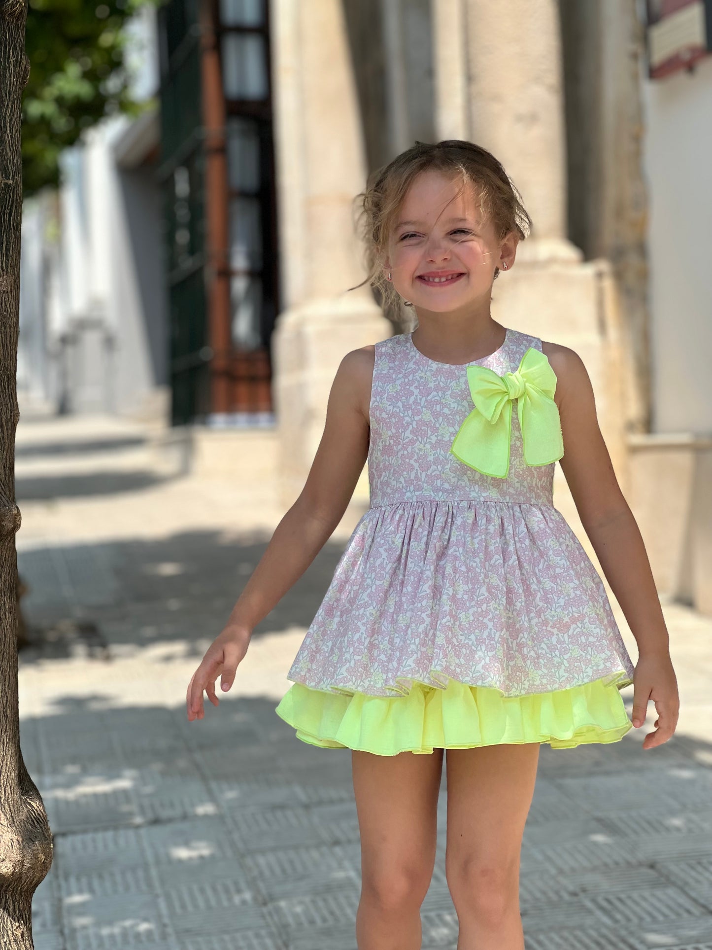 Zoe Dress - Floral and Brigth Yellow