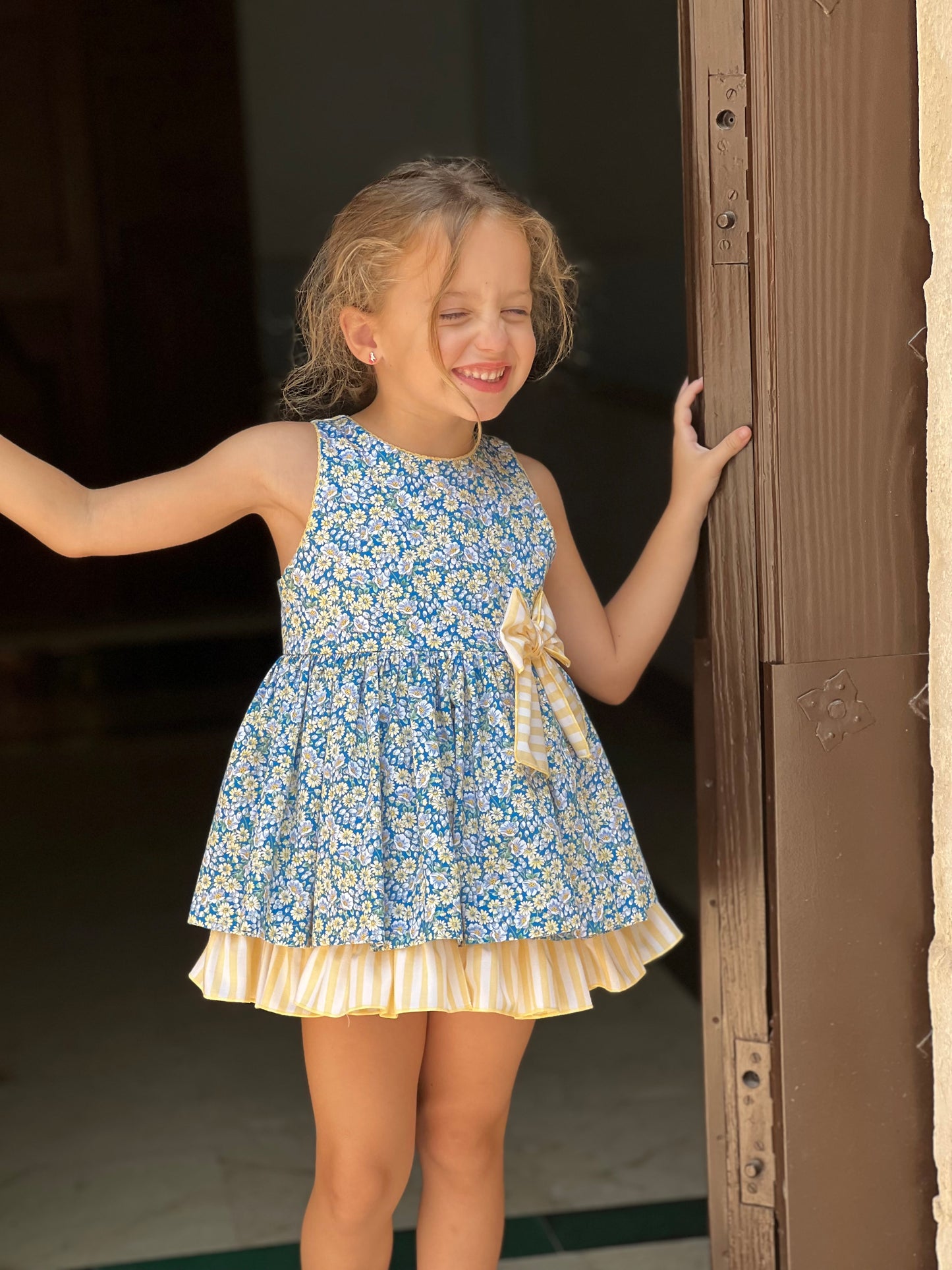 Lilly Dress - Striped and Floral Print