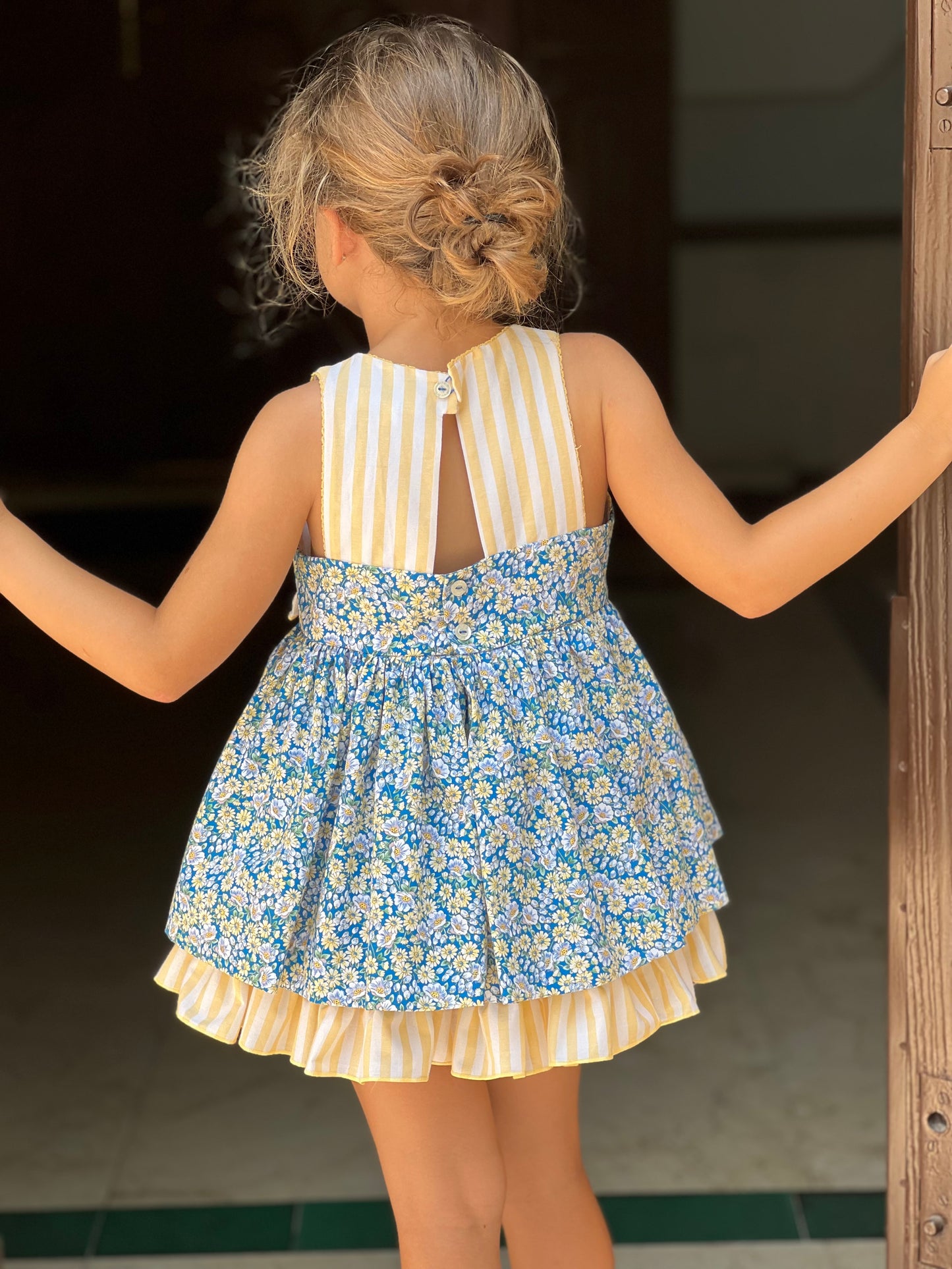 Lilly Dress - Striped and Floral Print