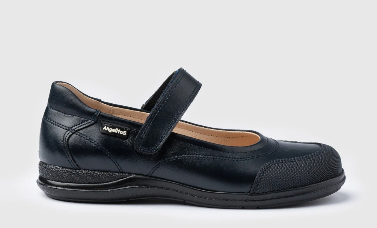 Mary Jane Velcro Girls School Shoes